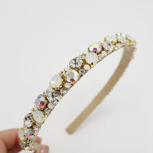 VeryShine Headband White opal Royal rhinestone embellished headband luxury bling hair accessory for women