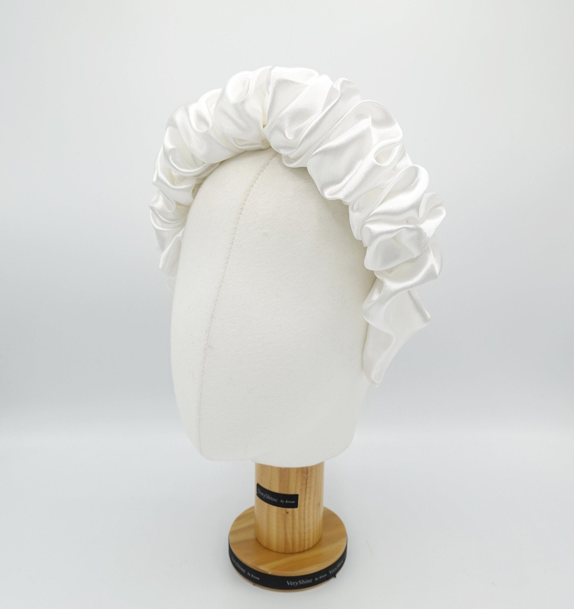 VeryShine Headband White queens headbands glossy satin volume wave headband stylish hairband women hair accessories