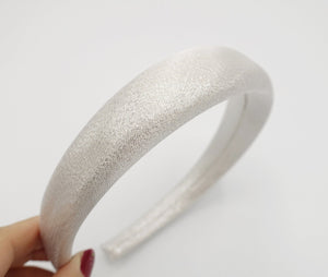 VeryShine Headband White -silver pearl shimmer headband metallic padded hairband stylish hair accessory for women