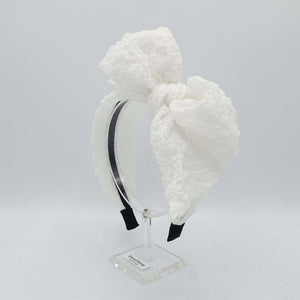 VeryShine Headband White Spring headband bumpy bow knot hairband for women