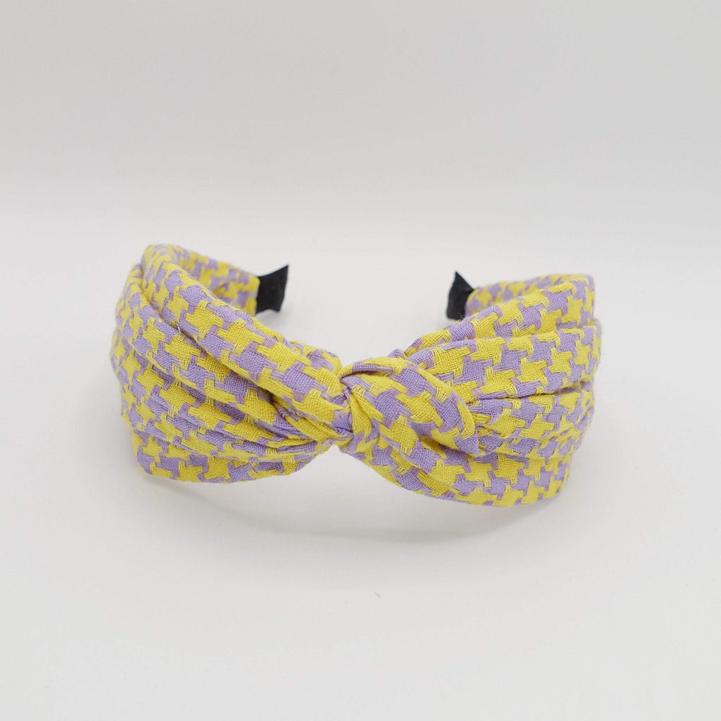 VeryShine Headband Yellow cotton tweed headband cross hairband for women