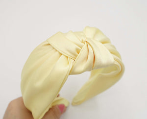 VeryShine Headband Yellow metro chic satin knot headband solid swallow hairband for women