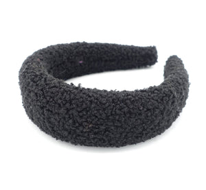 VeryShine Headbands & Turbans Black fabric lamb fur headband padded hairband