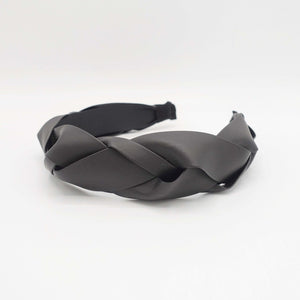 VeryShine Headbands & Turbans Black leather braided headband pointed pattern plaited stylish hairband for women