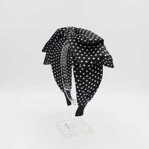 VeryShine Headbands & Turbans Black polka dot bow headband Spring hair accessory for women