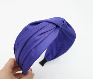 veryshine Headbands & Turbans Blue purple satin twist headband solid  hairband women hair accessory
