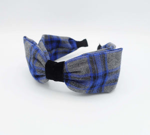 VeryShine Headbands & Turbans Blue woolen plaid headband bow hairband black velvet wrap headband for women