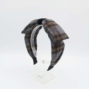 VeryShine Headbands & Turbans Brown woolen plaid headband bow hairband black velvet wrap headband for women