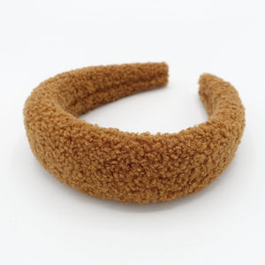 VeryShine Headbands & Turbans Caramel fabric lamb fur headband padded hairband