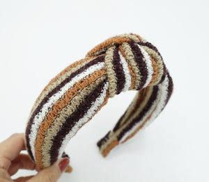 VeryShine Headbands & Turbans Caramel stripe knit headband top knot hairband stylish Fall Winter hair accessory for women