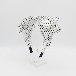 VeryShine Headbands & Turbans Cream white polka dot bow headband Spring hair accessory for women