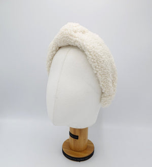 VeryShine Headbands & Turbans Cream whitev teddy knot headband simple Winter quality fabric hairband for women