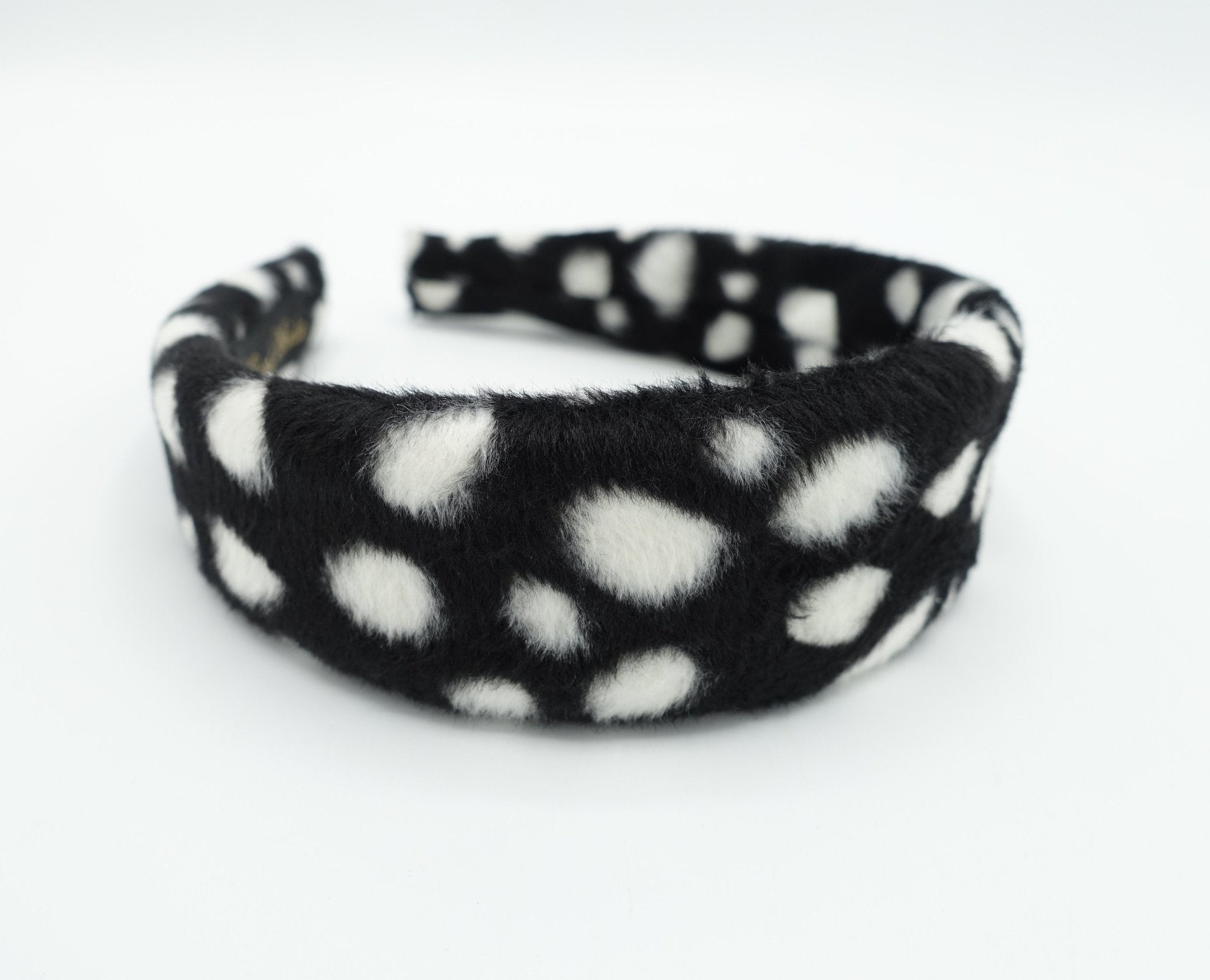 VeryShine Headbands & Turbans dalmatian fabric fur headband padded hairband cute Fall Winter hair accessory for women