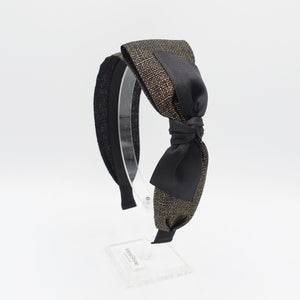 VeryShine Headbands & Turbans Golden black double bow knotted headband black bow layered hairband
