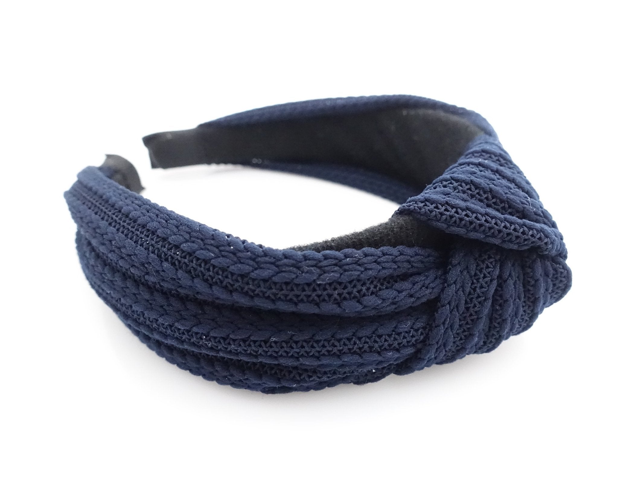 VeryShine Headbands & Turbans Navy knit stripe top knot headband woman hairband