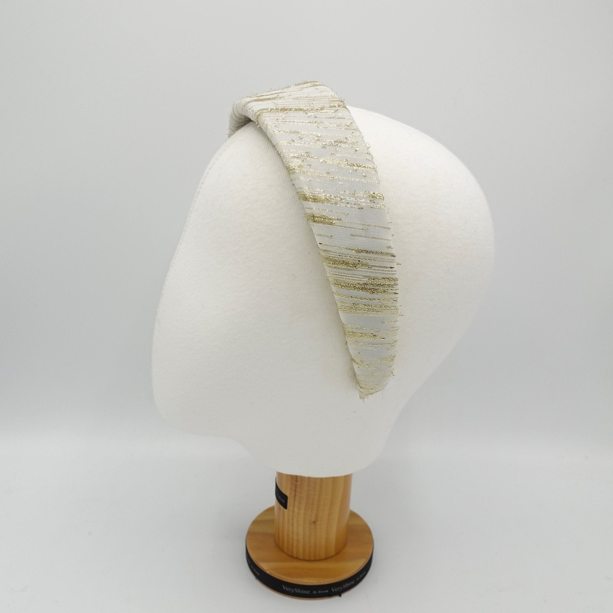 VeryShine Headbands & Turbans padded headband golden metallic fabric patterned hairband stylish fashionista women hair accessory