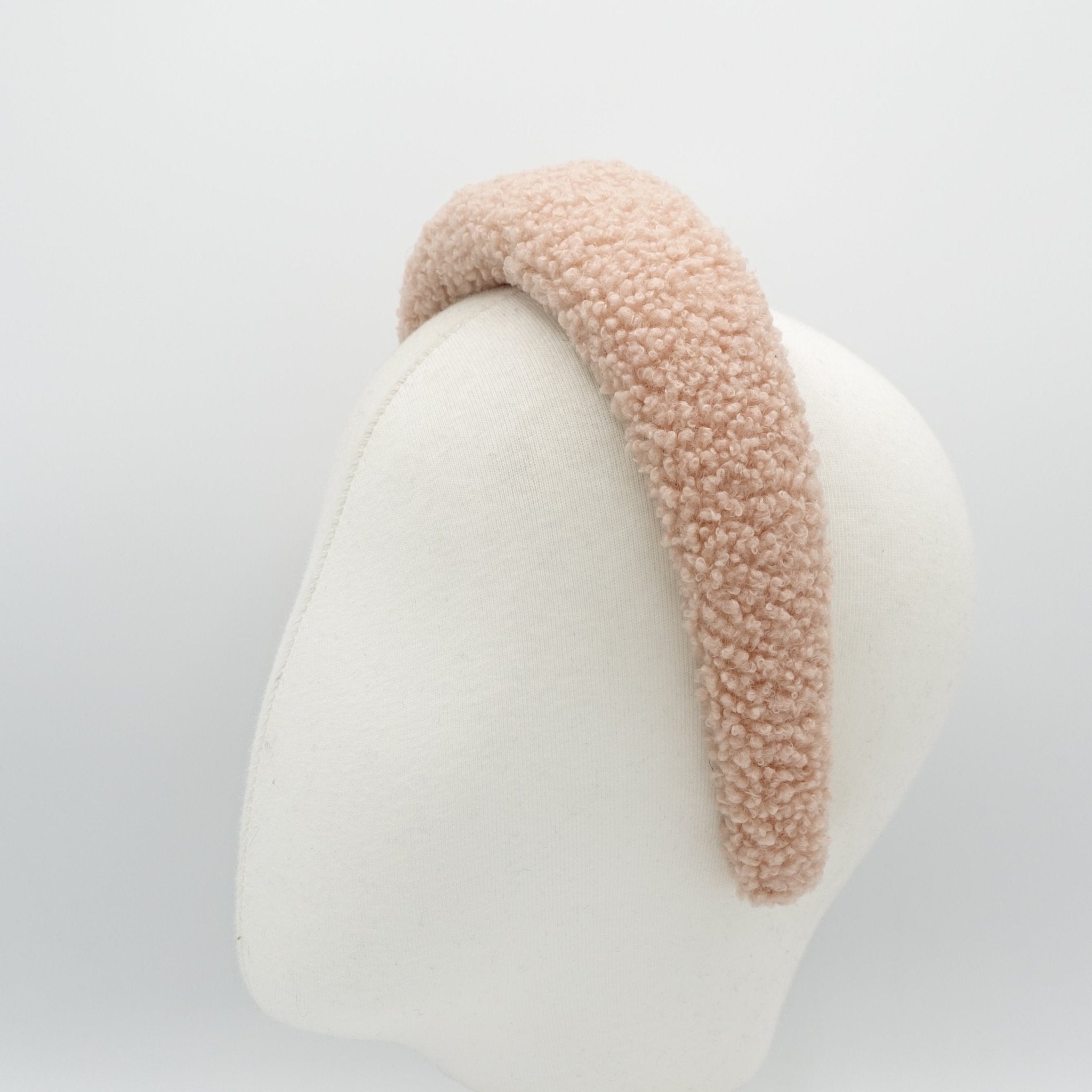 VeryShine Headbands & Turbans Pink fabric lamb fur headband padded hairband