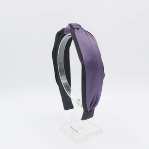 VeryShine Headbands & Turbans Purple satin knot headband double color medium hairband for women