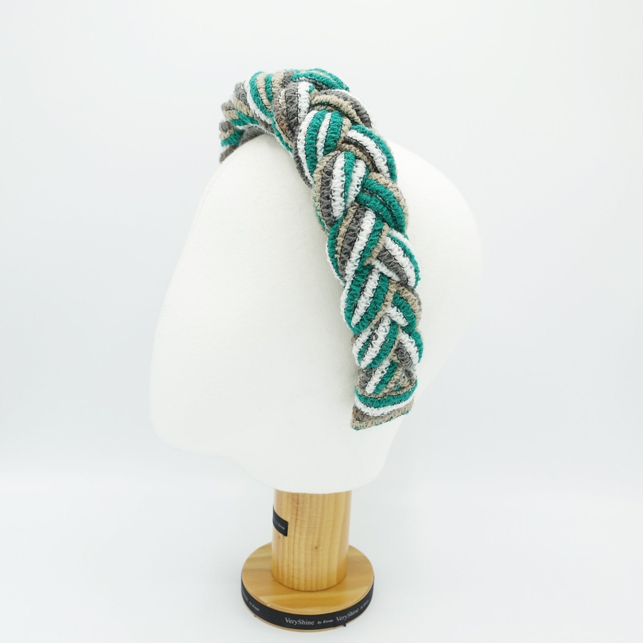 VeryShine Headbands & Turbans stripe knit braided headband luxury women hairband plaited women hair accessory