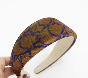 VeryShine heart print velvet padded headband