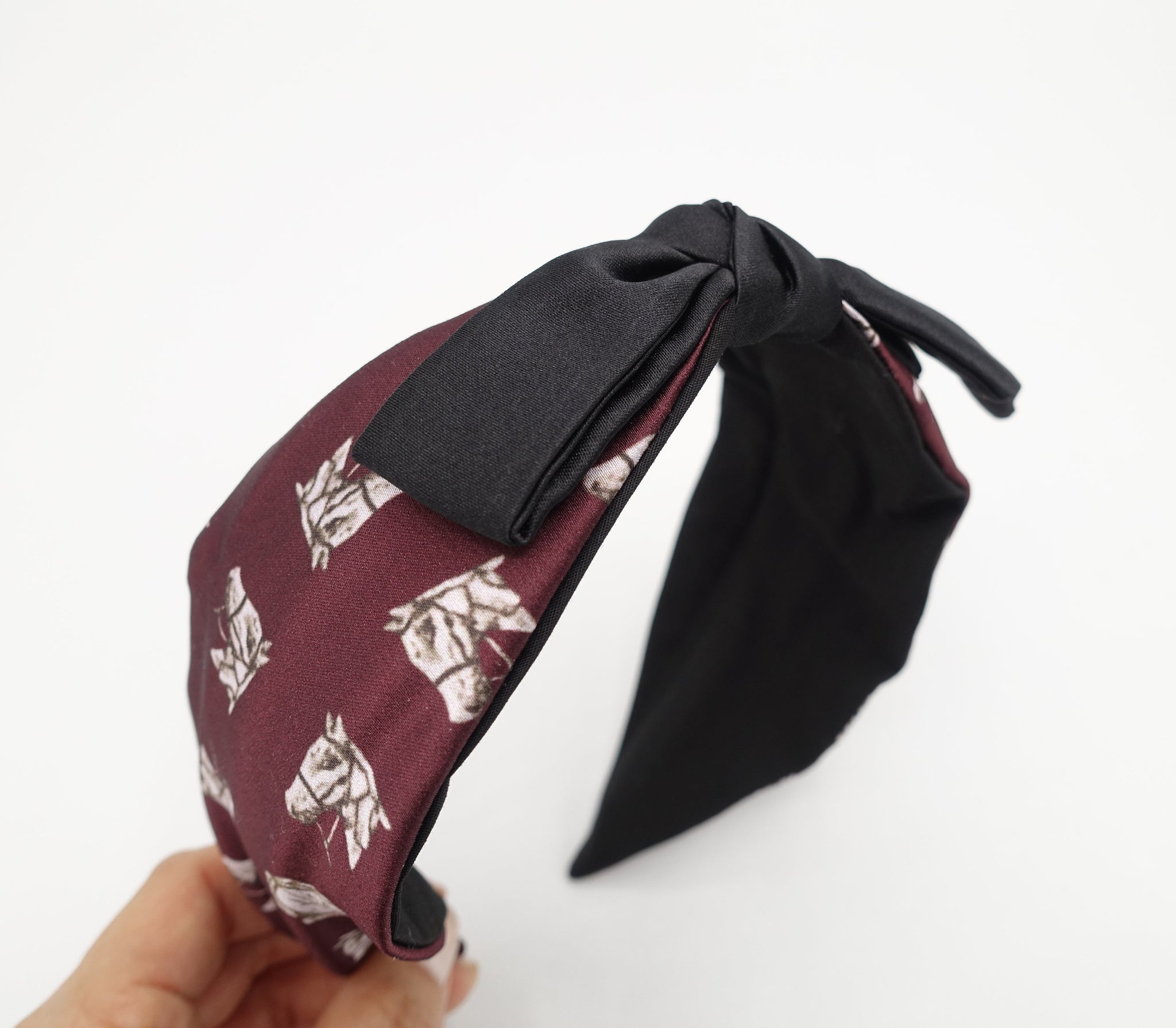 VeryShine horse print satin bow knot headband hair accessory for women
