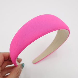 VeryShine hot pink chiffon solid color  basic padded headband women hairband