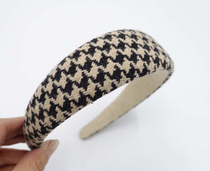 VeryShine houndstooth tweed headband padded hairband hair accessory for women