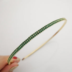 VeryShine jeweled chain embellished steel hairband Czech rhinestone fashion thin headband women hair accessory
