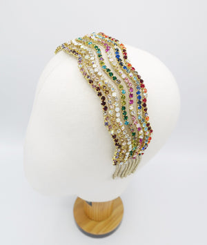 VeryShine jeweled  thin wave headband rhinestone embellished hair accessory for women