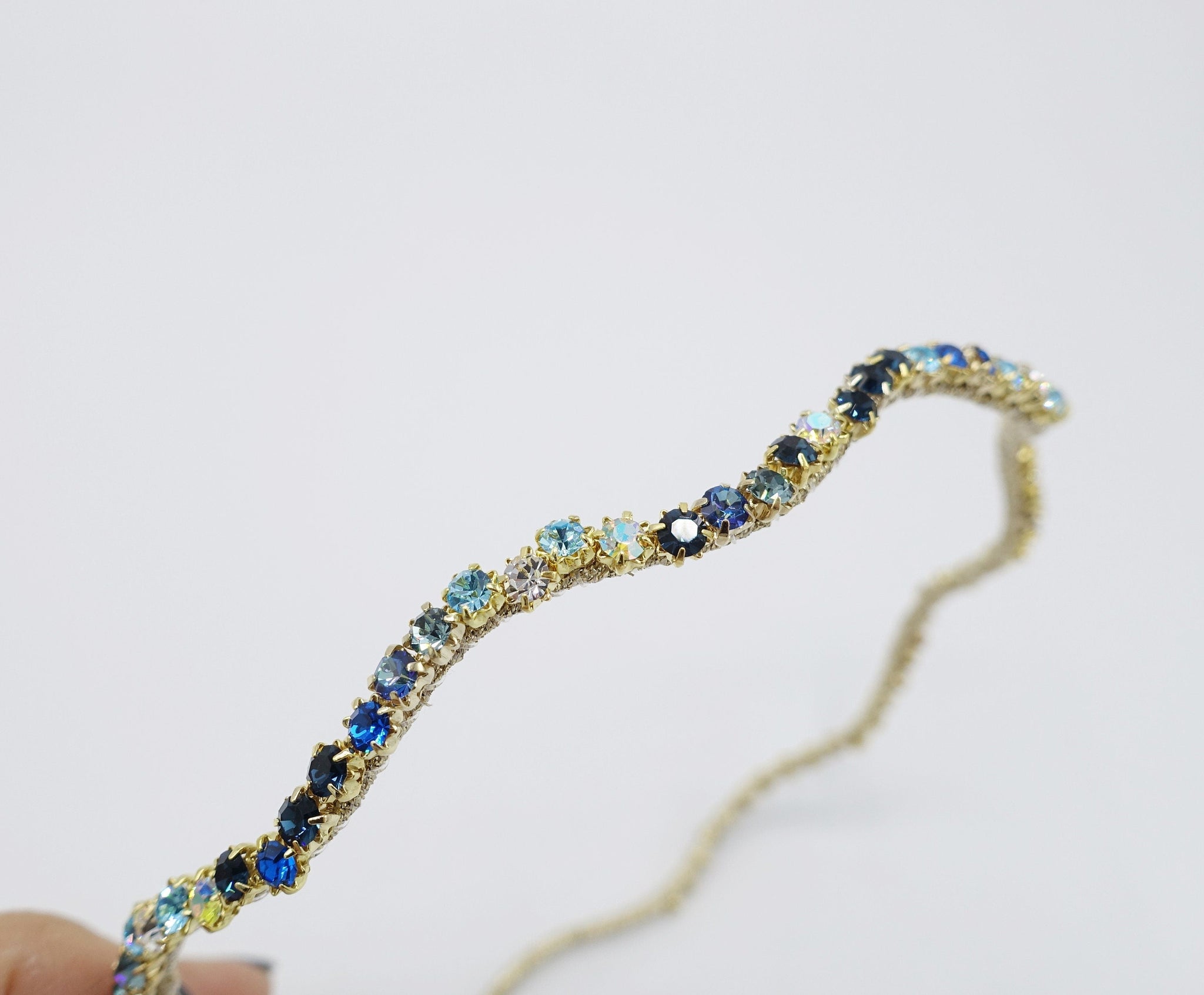 VeryShine jeweled  thin wave headband rhinestone embellished hair accessory for women