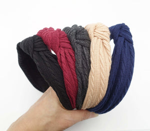 VeryShine knit braided pattern headband narrow top knot hairband Fall Winter women hair accessory