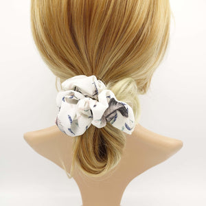 VeryShine leaf print scrunchies medium thick leaves print hair scrunchie women hair accessory