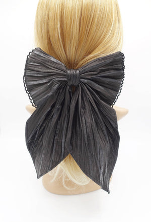 VeryShine leather pleats hair bow fashionista hair accessory for women