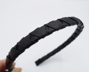 VeryShine leather thin headband multi wrapped handmade hair accessory for women