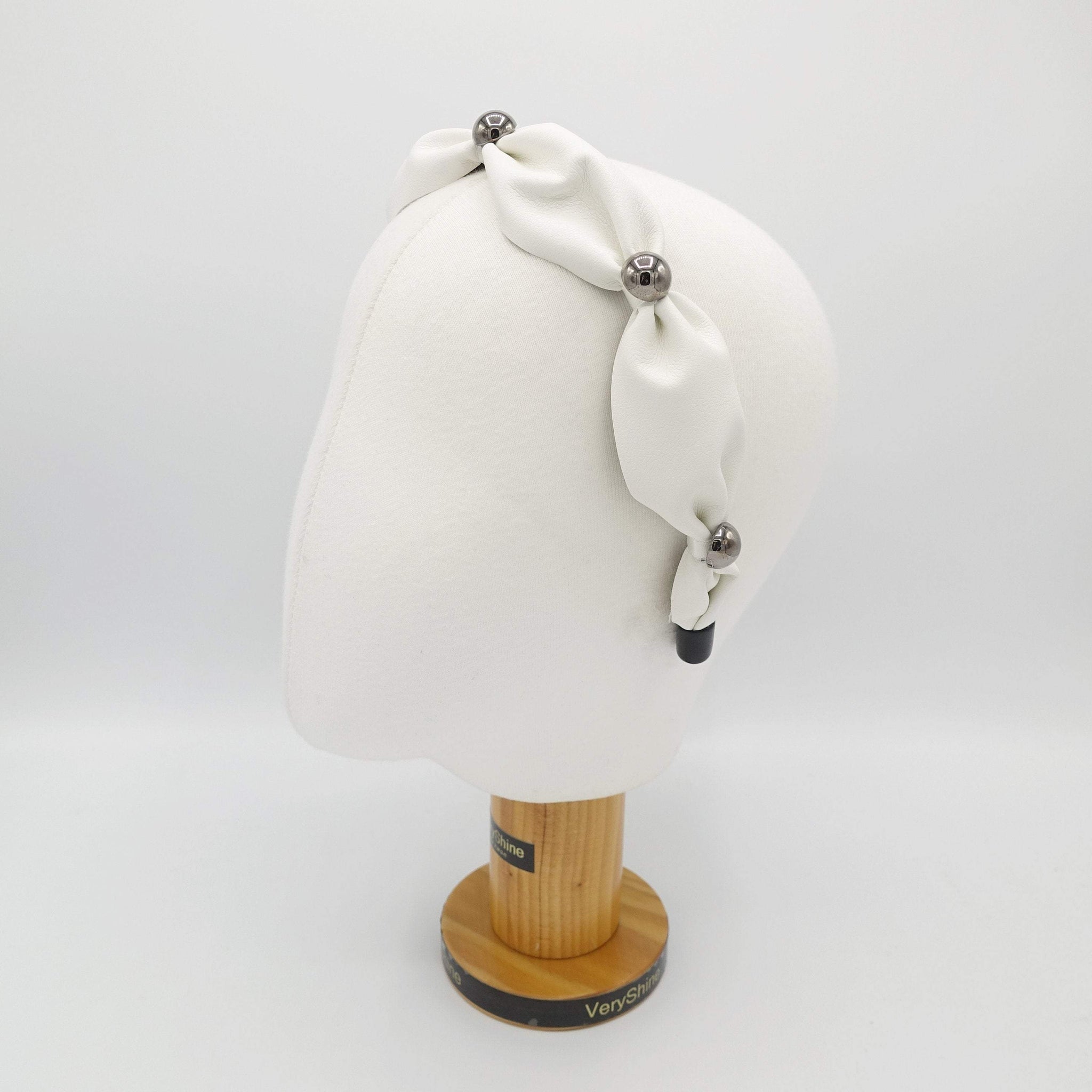 white leather headband 