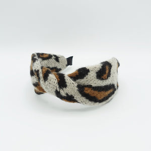 VeryShine leopard knit twist headband Fall Winter hairband women hair accessory