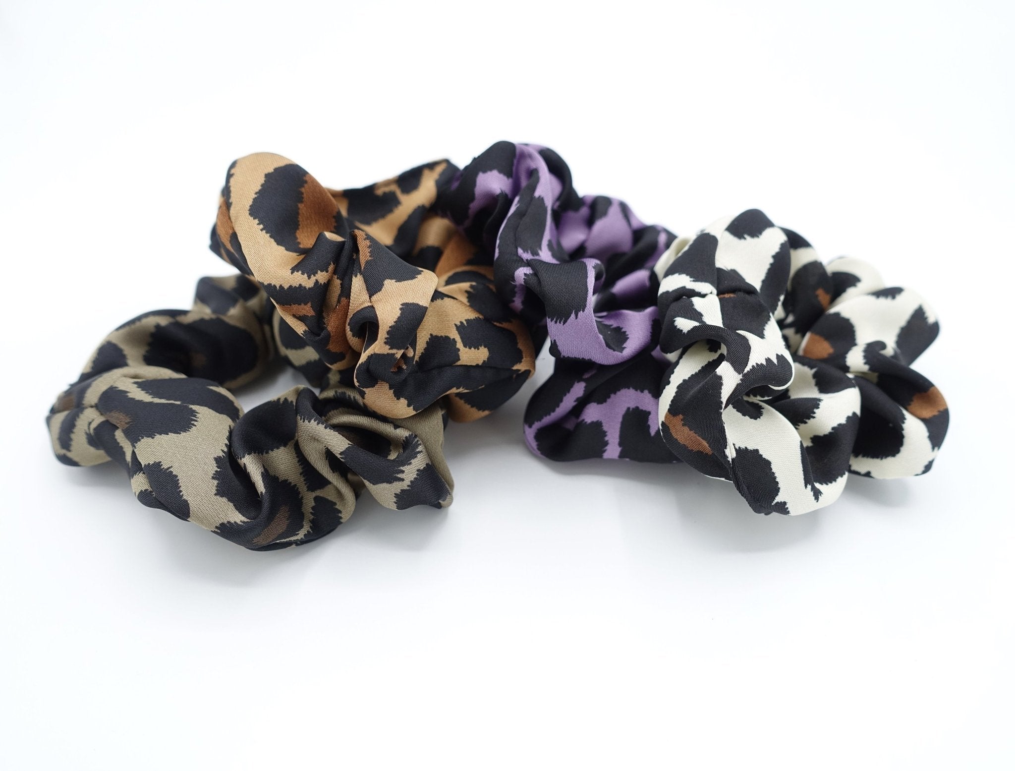 VeryShine leopard print scrunchies set satin hair elastic woman hair accessories