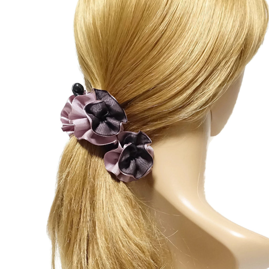 VeryShine Light Pink pansy flower banana hair clip women flower hair accessories
