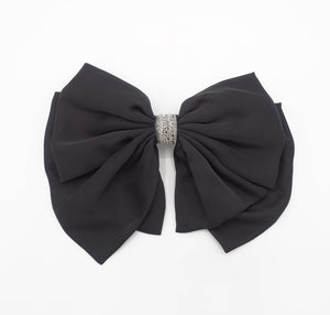 VeryShine Luxury style hair bow black rhinestone embellished hair accessory for women