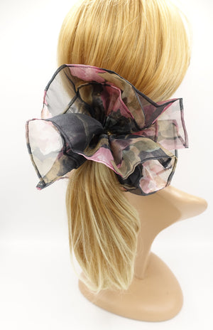 VeryShine mammoth floral oversized scrunchies organza big hair elastic tie scrunchy for women