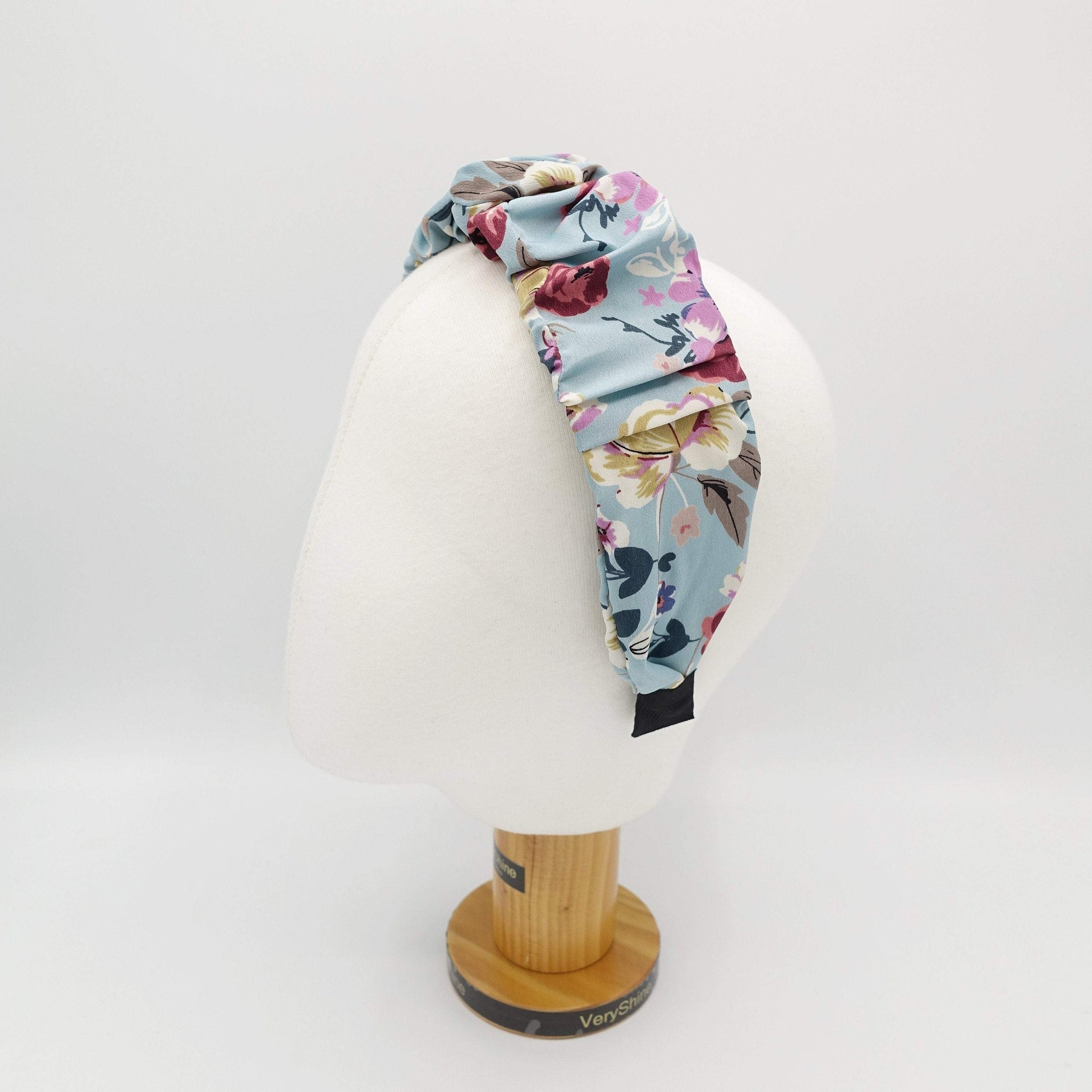 VeryShine medium flower print headband pleated hairband colorful hair accessory for women