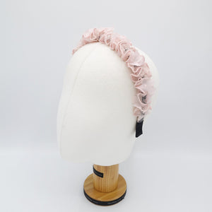 mesh flower ruched headband petal hairband women hair accessory - veryshine.com