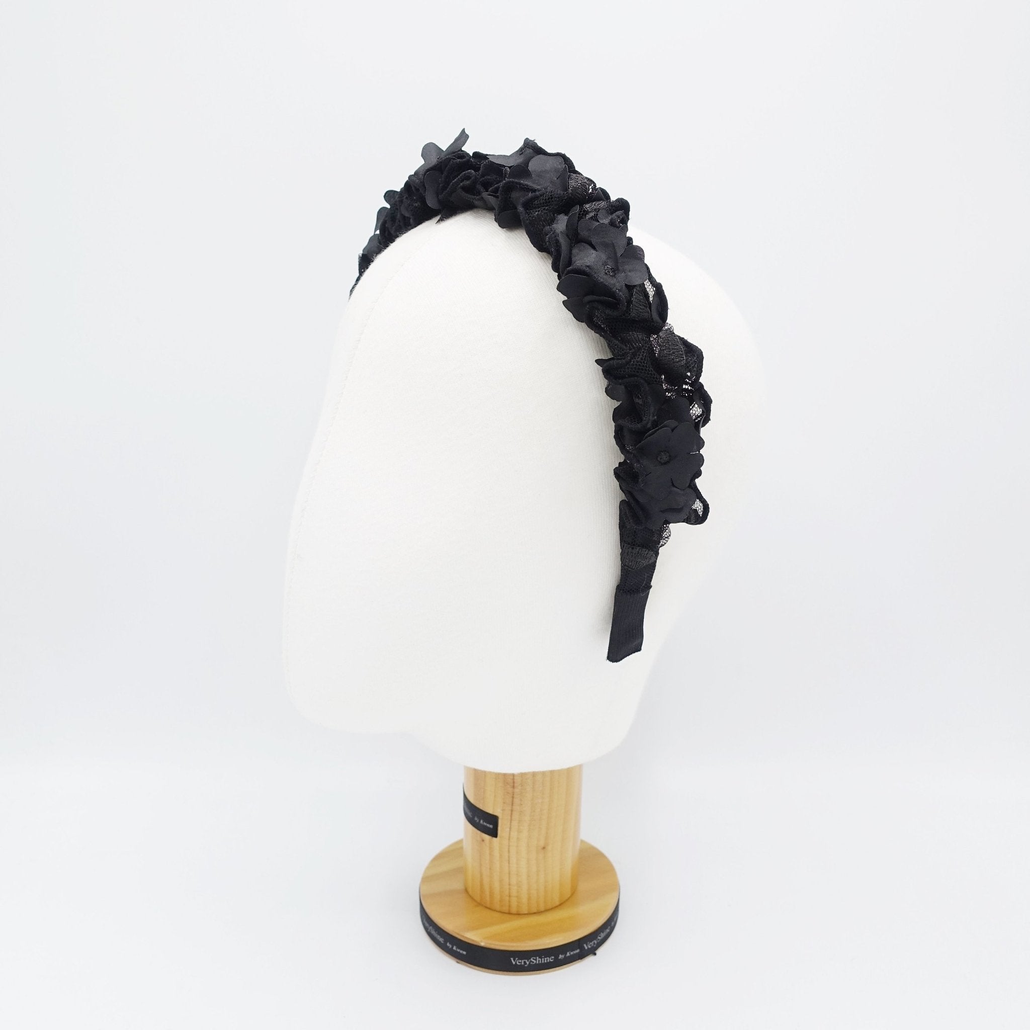 VeryShine mesh flower ruched headband petal hairband women hair accessory