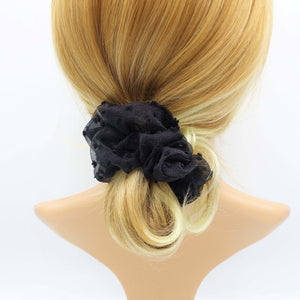 VeryShine mesh translucent scrunchies fuzzy fabric dot scrunchie women hair accessory