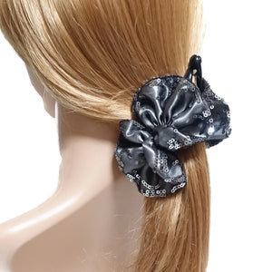 VeryShine Meshed satin hair bow Banana clip Spangle Trim Bow Hair Clip  Women Hair Accessory