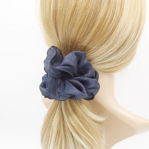 VeryShine organza basic scrunchies interlocked trim hair tie women hair accessories