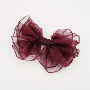 VeryShine organza layered hair bow sheer fabric voluminous hair accessory for women