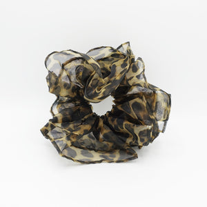 VeryShine organza leopard oversized scrunchies big large hair elastic accessory for woman