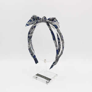 VeryShine paisley print bow knot triple fabric strand headband unique thin hairband women hair accessory