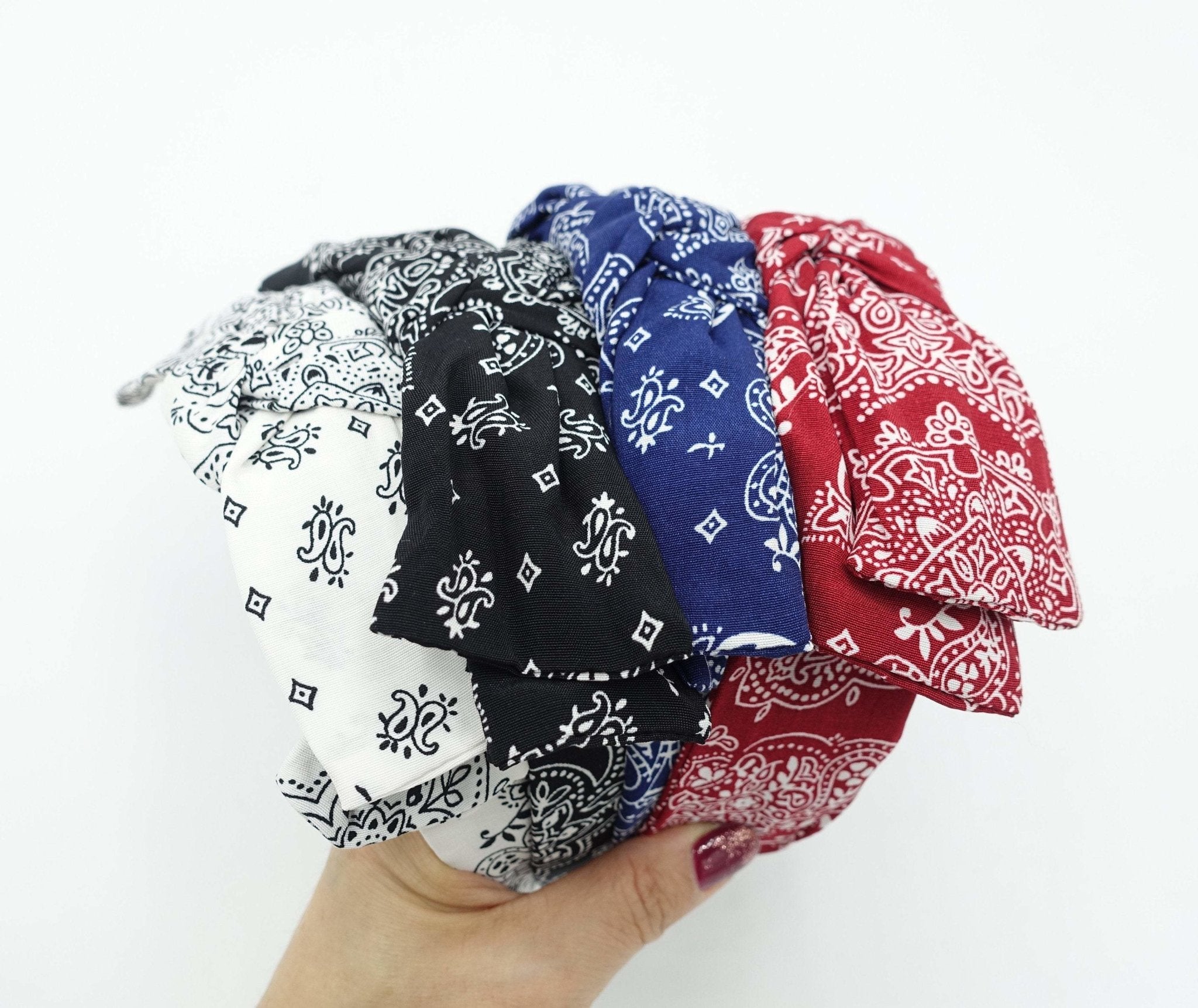 VeryShine paisley wired bow headband layered bow hairband woman hair accessory for women